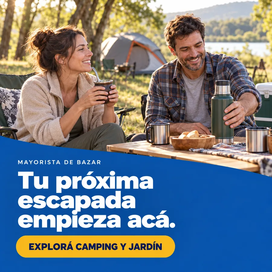 Pareja tomando mate junto a una carpa: tu próxima escapada empieza acá. Explorá camping y jardín.