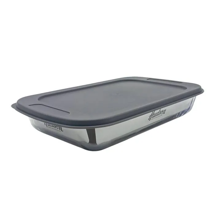 Asadera Rect Vidrio C/Tapa 30 Hudson