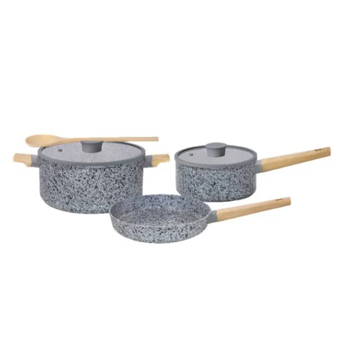 Batería Hudson Granito Stone 5 piezas de aluminio forjado de 2 mm