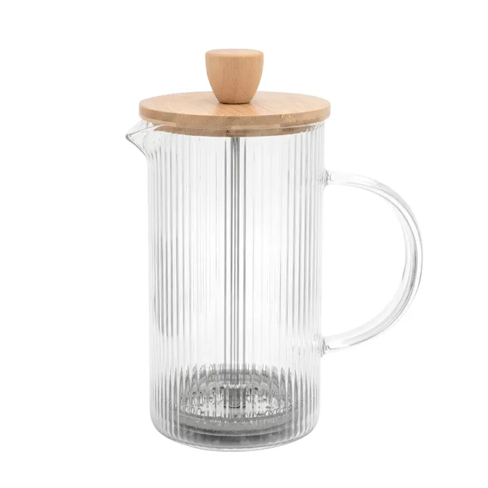 Cafetera Francesa Rayada tapa Bambu 600Ml
