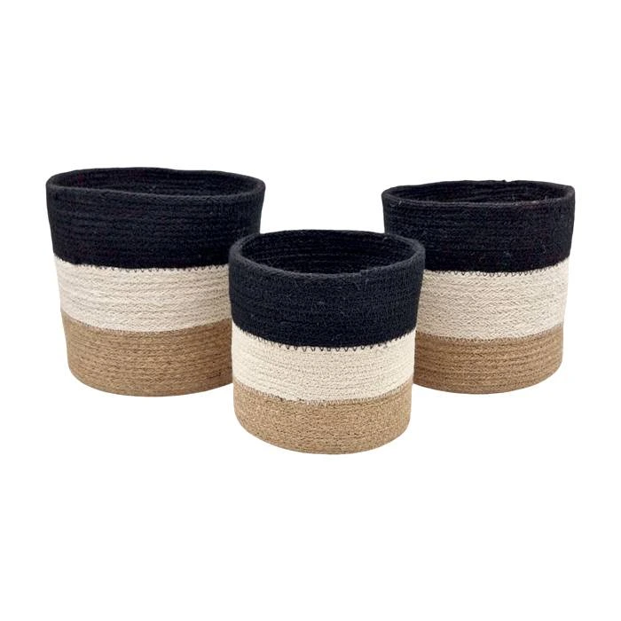 Canasta Yute Alta Tricolor Carol Set X3