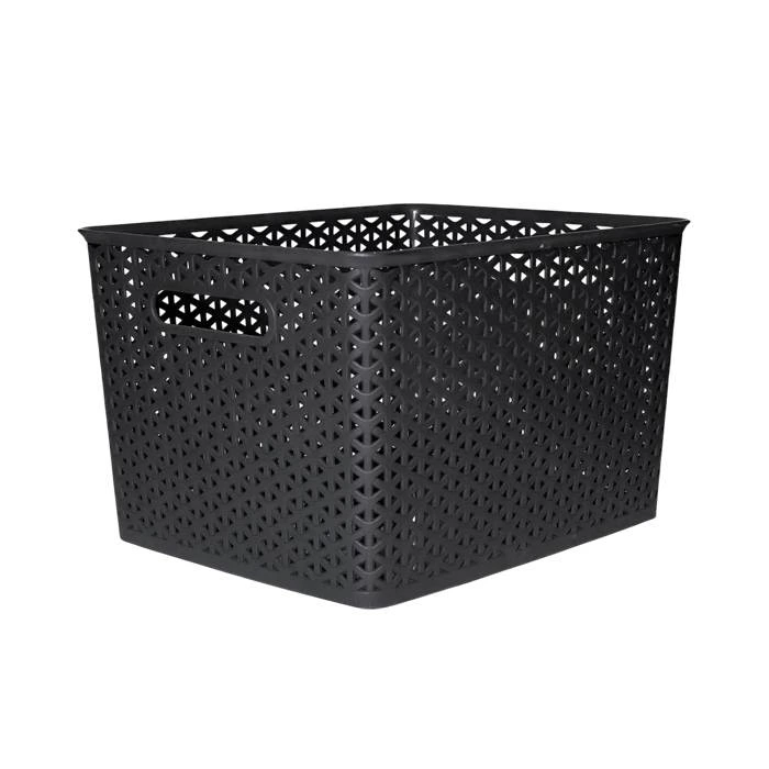 Canasto Calado Negro S/Tapa Dif-Plast