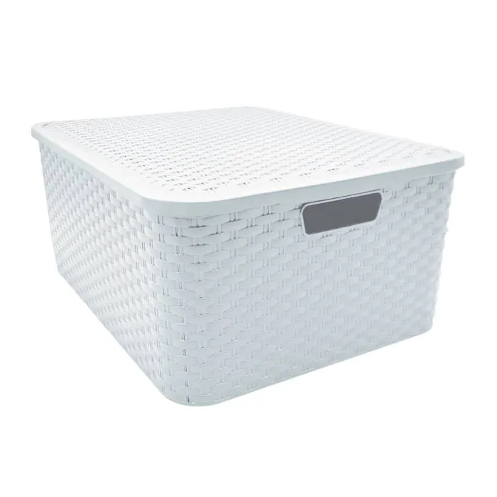 Canasto Simil Ratan Nº6 Blanco