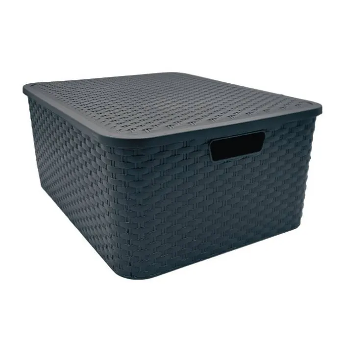 Canasto Simil Ratan Nº6 Negro