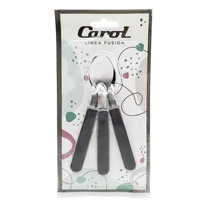 Cuchara Te Carol M/Plastico X3 Negro