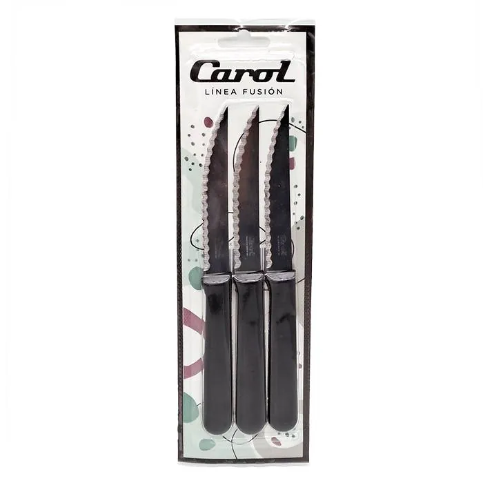 Cuchillo Carol M/Plastico X3 Negro