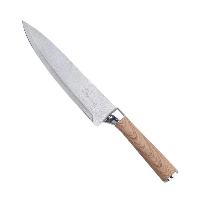 Cuchillo De Cocina 8" Mango Simil Madera