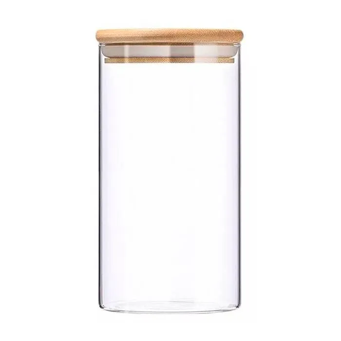 Frasco Vidrio Tapa Bambu 1300Ml