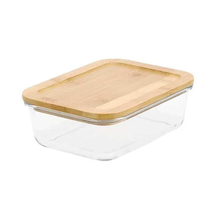 Hermetico Vidrio T/ Bambu 640Ml Carol