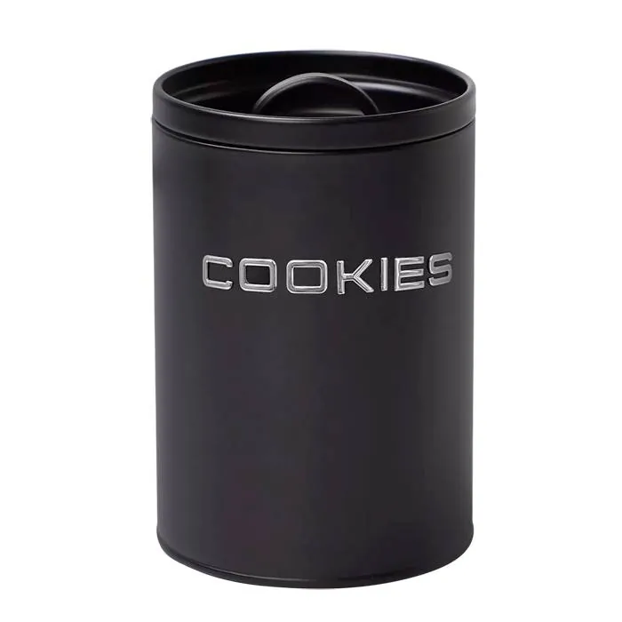 Lata Acero Negra Design "Cookies"