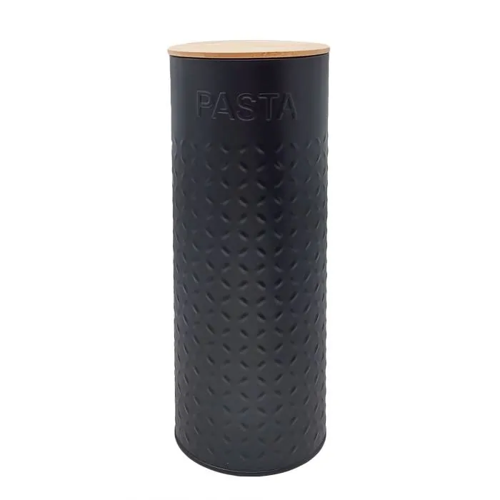 Lata Acero Negra T/Bambu "Pasta"