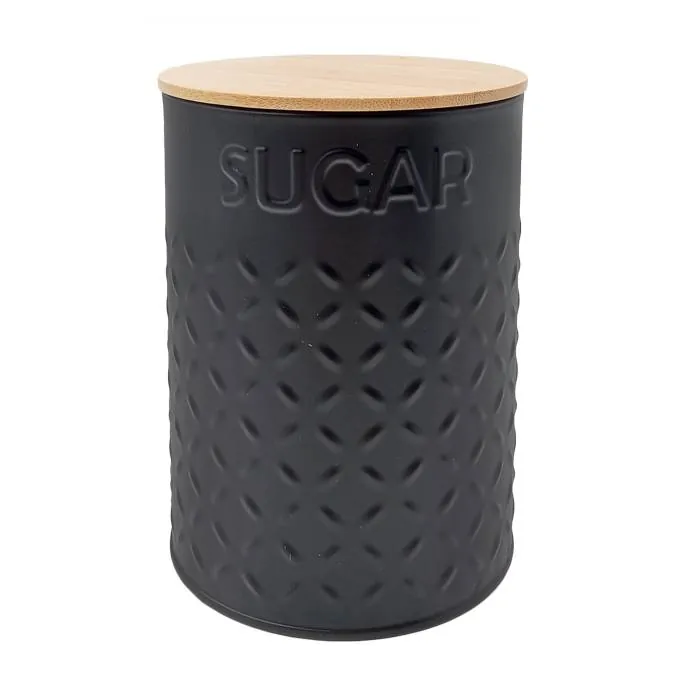 Lata Acero Negra T/Bambu "Sugar"