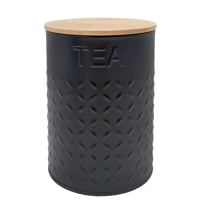 Lata Acero Negra T/Bambu "Tea"