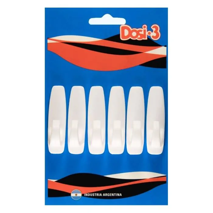 Percha Adhesiva Chica X 6