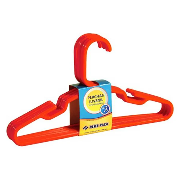 Percha Plástica Infantil X6 Deses Plast