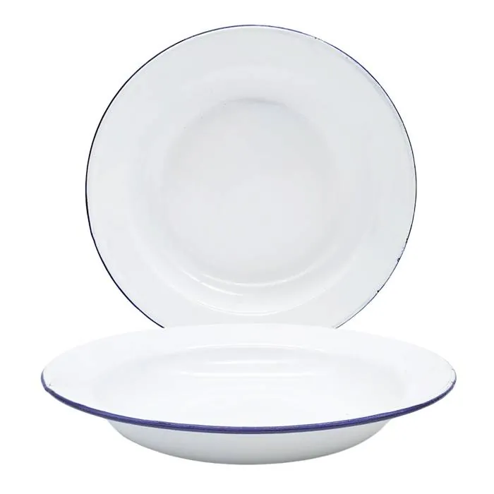 Plato Hondo Enlozado Blanco 25Cm