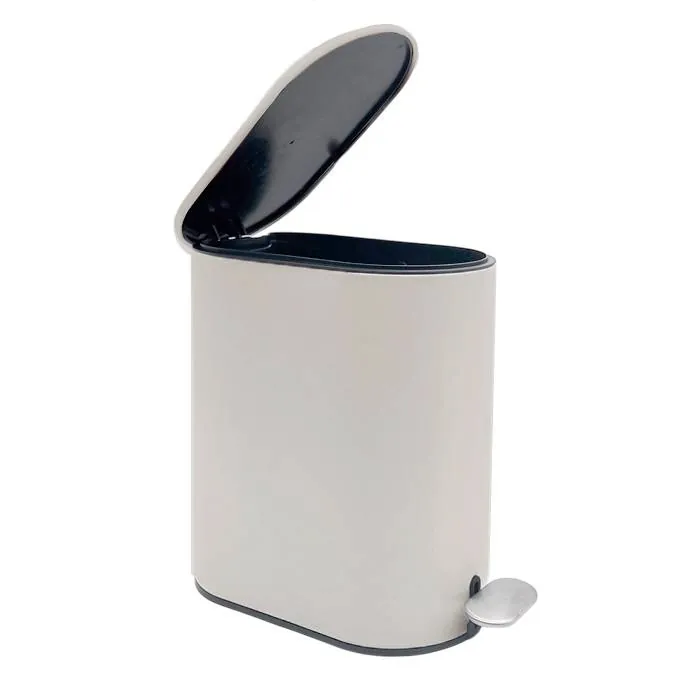 Residuo Pedal Acero Oval 5 Lt. Beige Cierre Suave