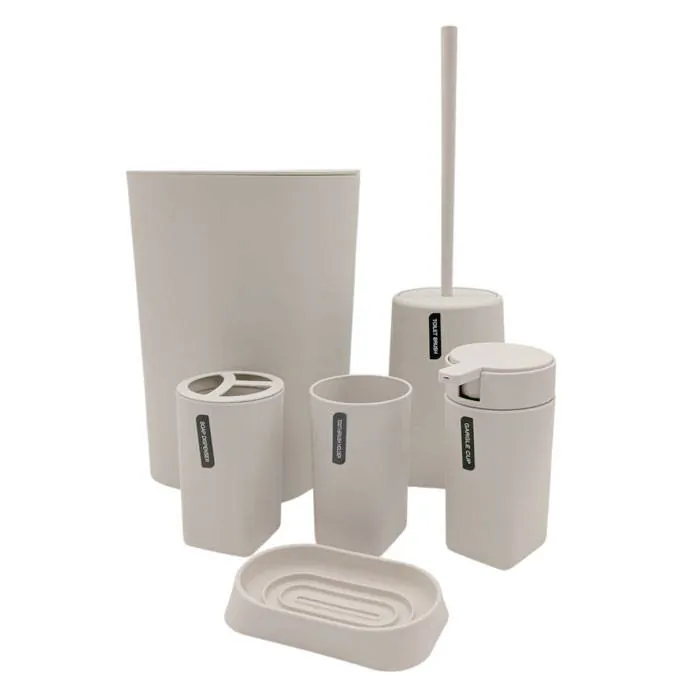 Set De Baño 6Pz. Plastico Redondo