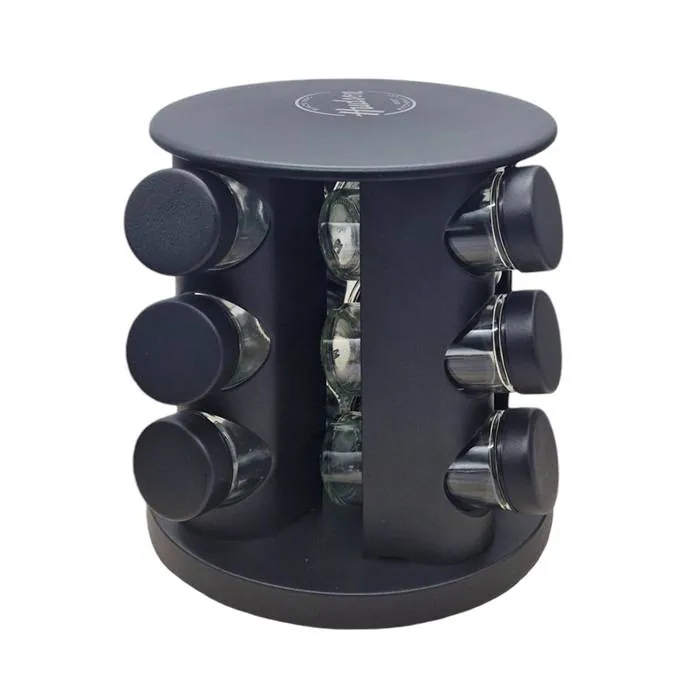 Set X12 Especieros Giratorio Negro Hudson