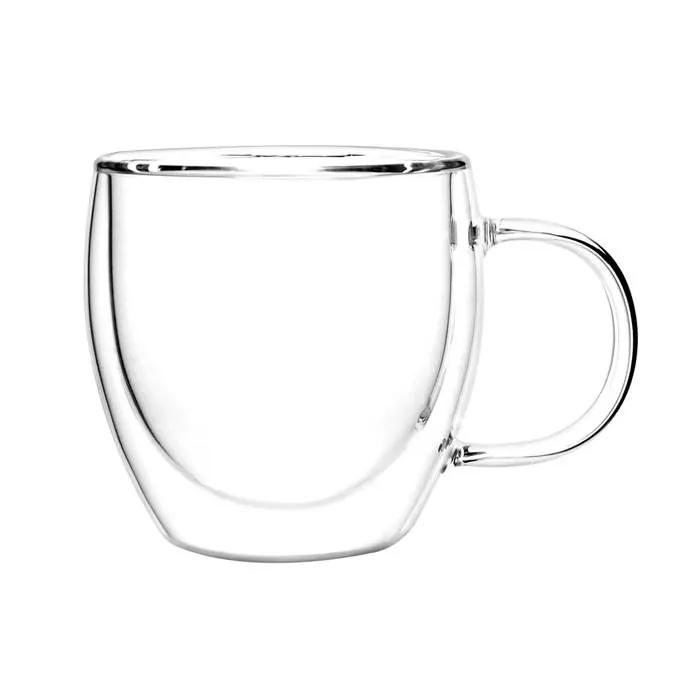 Taza de café de vidrio doble pared 150 cc