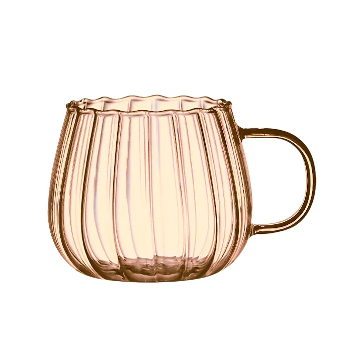 Taza Cafe Vidrio Ambar Labrada 400Ml