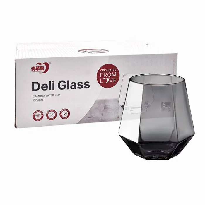 Vaso Vidrio Hexa. Fume 330Cc. Pack X6